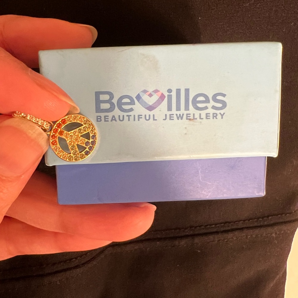 Peace sign charm with lobster clasp